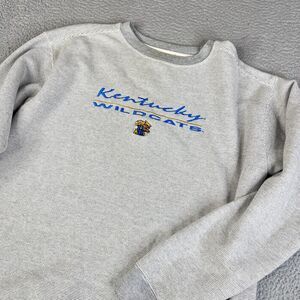 KENTUCKY WILDCATS Sweatshirt Men L Gray NCAA College University Embroidered Logo